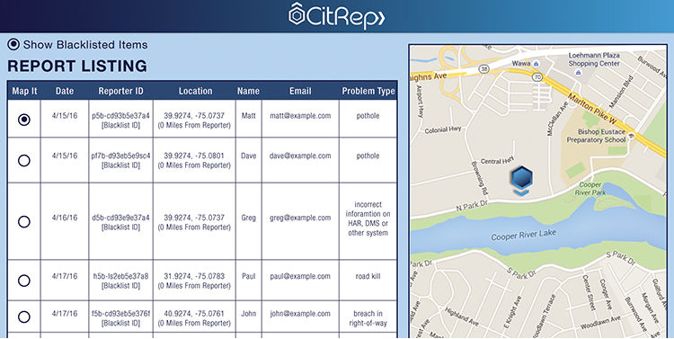 citRep report listing